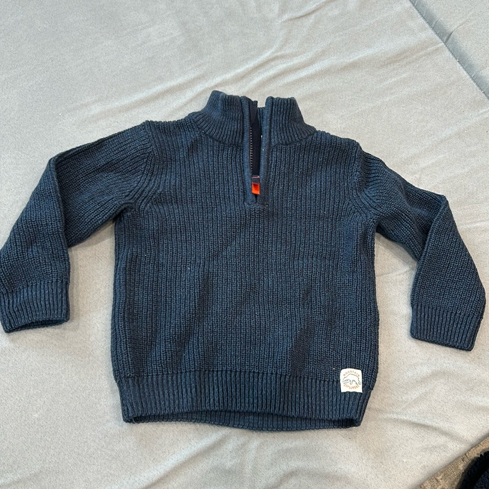 H&M Navy blue half zip sweater